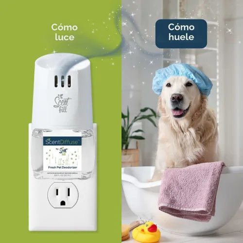 Miniatura 4 de ScentDiffuse - Kit de iniciación desodorizante para olores de mascotas, 2 recambios + difusor