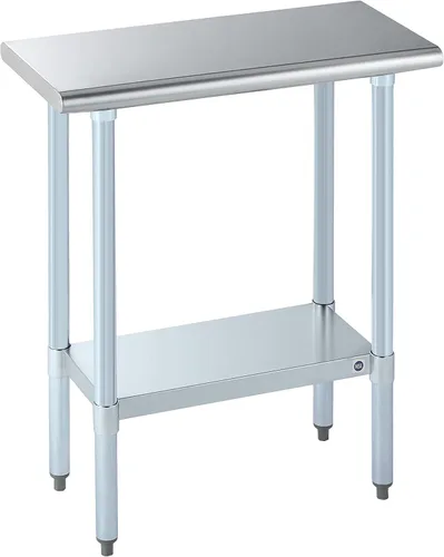 Miniatura 73 de Mesa de acero inoxidable para preparación y trabajo con protector contra salpicaduras, 24x72 pulgadas