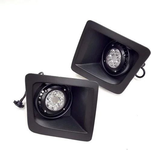 Miniatura 4 de LEDIN Compatible con GMC Sierra 2014-2015 con parachoques delantero LED integrado, luces antiniebla transparentes, par de biseles