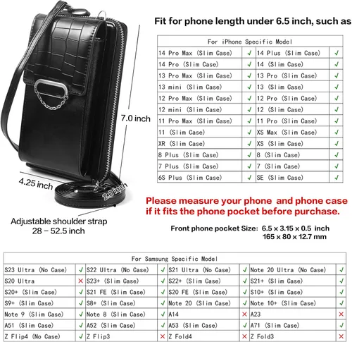 Miniatura 2 de Small Crossbody Cell Phone Bag Wallet Purse with Card Slots for Women Compatible for iPhone 17 Pro Air Galaxy S26+