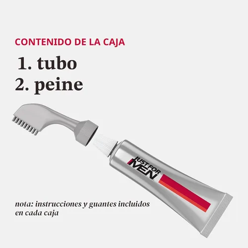 Miniatura 2 de Just For Men Easy Comb-In Color - Tinte para el cabello para hombre, fácil de aplicar sin mezcla, con aplicador de peine, color negro real, A-55