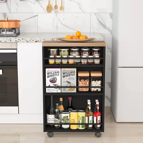 Miniatura 8 de Tribesigns Carrito de Almacenamiento Delgado con Ruedas, Carrito de Cocina Estrecho Rodante sobre Ruedas para Espacios Pequeños, Carrito Utilitario