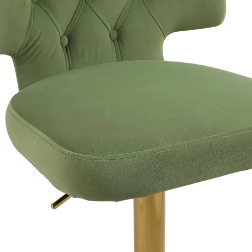 Miniatura 5 de 2 taburetes de bar modernos de altura de mostrador con parte trasera tapizada giratoria ajustable para cocina, isla restaurante, aguacate, verde