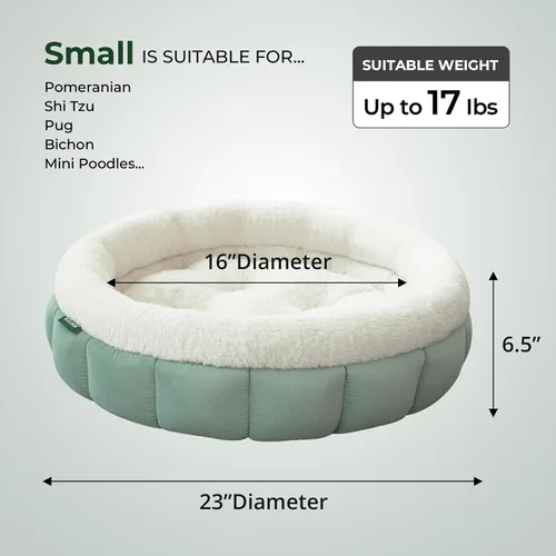 Miniatura 5 de BALANCE Camas para gatos de interior, cama redonda lavable para gatos, bonita cama para gatitos con parte inferior antideslizante para gatitos