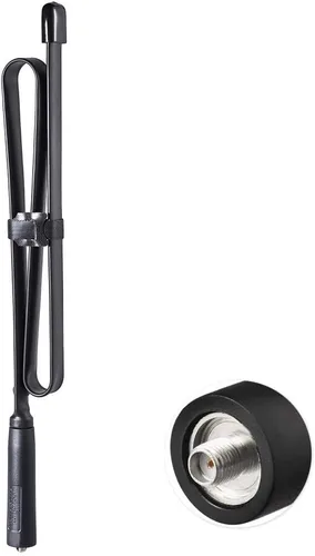 Miniatura 4 de Bingfu Antena de radio plegable CS táctica SMA hembra jamón 2 unidades de doble banda VHF UHF 136-520MHz 31 pulgadas antena para Baofeng BF-F8HP