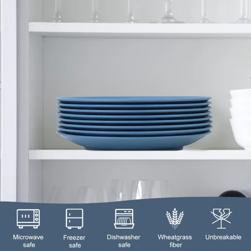 Miniatura 5 de Homiely Juego de 8 Platos para Cena - Paja de Trigo, Apto para Microondas y Lavavajillas, Irrompible, Platos para Niños