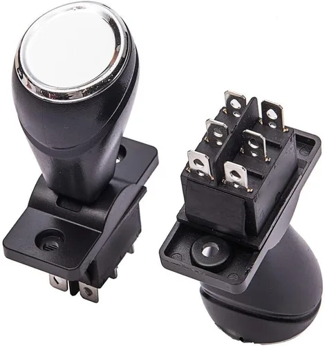 Miniatura 6 de Interruptor basculante para automóviles de parachoques de 12 V para niños, reinicio automático de 360°, repuesto de joystick hacia adelante