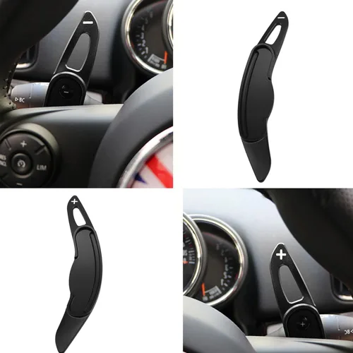 Miniatura 5 de Extensiones de palanca de cambios para BMW Mini MK3 F54 F55 F56 F57 F60 Cooper de metal para volante, cubierta de palanca de cambios de paleta, Negro
