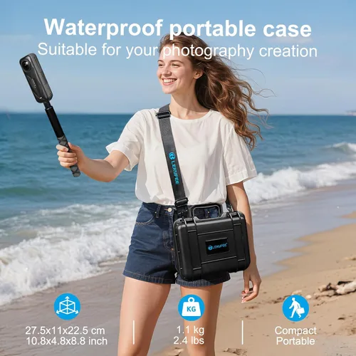 Miniatura 4 de Lekufee Funda de transporte impermeable para cámara Insta360 X5, Insta360 X4, Insta360 X3 y otros accesorios (solo funda)