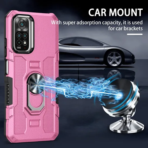Miniatura 2 de Funda para Xiaomi Redmi Note 12S/Redmi Note 11/Redmi Note 11S 4G Metal CD Pattern Ring Holder Funda para teléfono móvil Funda protectora a prueba