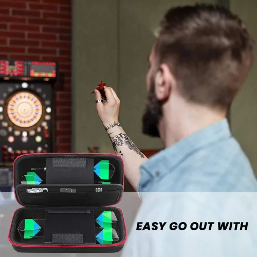 Miniatura 7 de ALKOO Estuche de dardos para 6 piezas de acero y punta suave, organizador de almacenamiento con capacidad para 6 dardos y puntas, ejes y accesorios