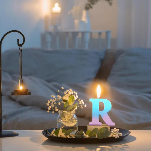 Miniatura 7 de Gartful Moldes de letras de resina, molde de resina epoxi del alfabeto mayúscula R, moldes de silicona 3D gruesos para hacer letras, arte