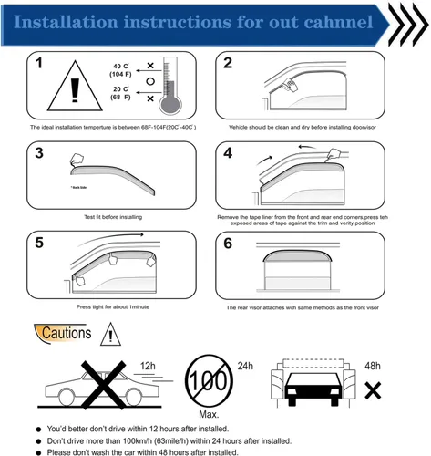 Miniatura 8 de Viseras laterales adhesivas para ventana de lluvia, deflectores de ventilación para Toyota RAV4 2019 2020 2021 2022, 4 piezas teñidas de humo