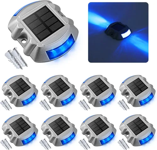 Miniatura 20 de VOLISUN - Luces solares para terraza, paquete de 16 unidades de luces LED IP67 impermeables para exteriores, luces de advertencia para escalones