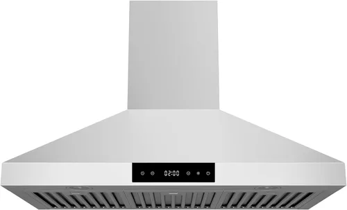 Miniatura 24 de Hauslane Campana extractora de montaje en pared de 30 pulgadas, chimenea de pared negra mate, convertible sin conductos de 6 pulgadas, succión