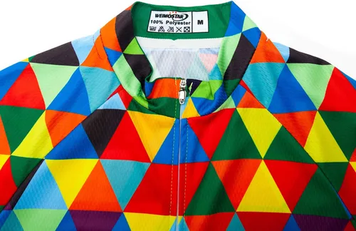 Miniatura 74 de Weimostar Hombre Ciclismo Jersey Manga Corta Bicicleta Ropa Multicolor Diamante
