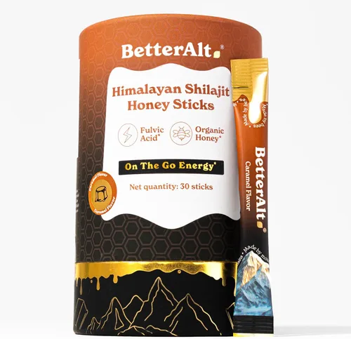Miniatura 9 de BetterAlt SHE-Lajit - Palillos de miel de fresa Shilajit para mujer con shatavari y azafrán para equilibrio hormonal y impulso de energía