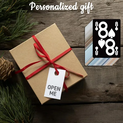 Miniatura 5 de Naipes personalizados de la élite de baja visión, naipes de impresión grande personalizados, fondo rojo y negro hace que sea fácil leer cartas
