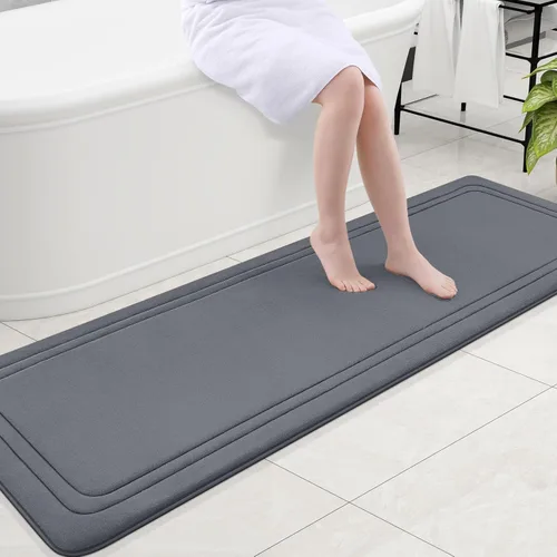 Miniatura 83 de Grandaily Alfombra de baño de espuma viscoelástica de 24 x 16 pulgadas, ultrasuave, antideslizante y absorbente, lavable a máquina, cómoda alfombra