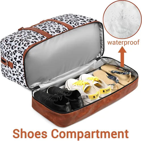 Miniatura 105 de IBFUN Bolsas de fin de semana para mujer, bolsa grande de lona para viaje, bolsa de viaje con compartimento para zapatos, 21 pulgadas, juego de 3