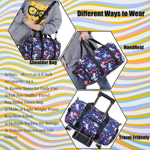 Miniatura 4 de Bolsa de gimnasia para niños, bolsa de viaje con compartimentos para zapatos, bolsa de ballet deportiva, bolsa de transporte para adolescentes