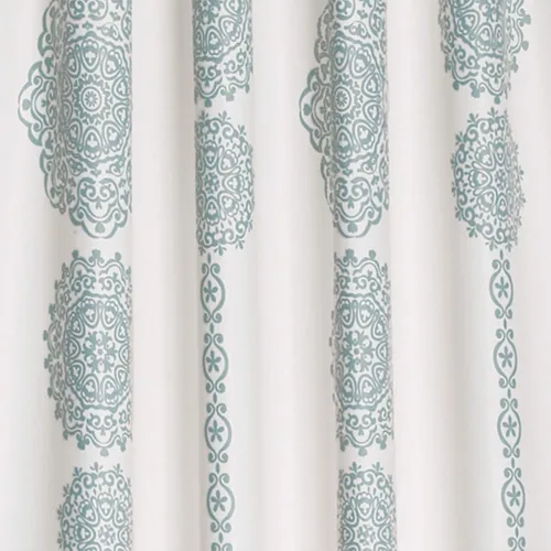 Lush Decor - Cortinas con medallones de rayas, estampado de mandala bohemio y damasco, juego de paneles para ventana con filtro de luz para sala,