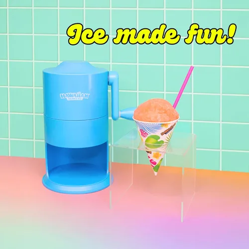 Miniatura 2 de Máquina de conos de nieve mini Hawaiian Shaved Ice - Ralladora de hielo portátil de mostrador sin base antideslizante - Sin necesidad