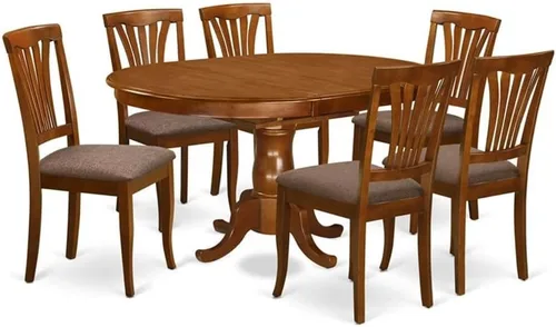 Miniatura 8 de East West Furniture POAV5-SBR-C - Juego de comedor de 5 piezas para 4 personas, incluye una mesa de comedor ovalada con hojas de mariposa y 4 sillas