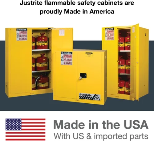 Miniatura 8 de Justrite 890200 - Gabinete para almacenamiento de seguridad, de tamaño pequeño, para almacenar productos inflamables, manual, con 1 puerta, de acero