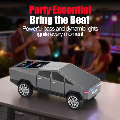 Miniatura 3 de WSTER Cyber Pickup - Altavoz Bluetooth con pantalla LED, regalo considerado para fanáticos del diseño de automóviles y usuarios de audio, TWS