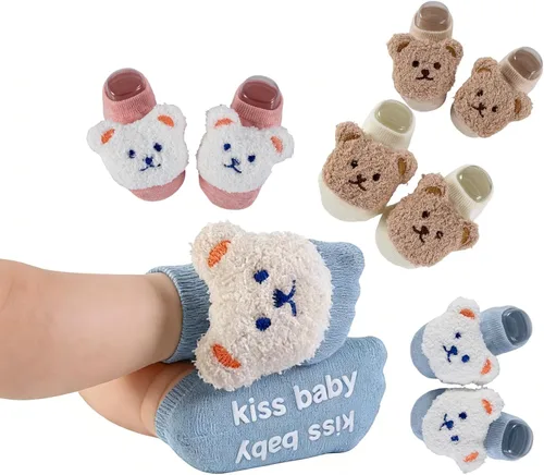 Miniatura 10 de Calcetines de algodón con agarre antideslizante para bebés, bebés, niñas, regalos para niñas