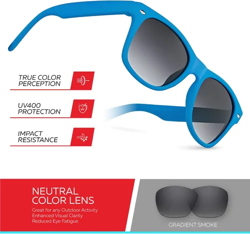 Miniatura 111 de Retro Rewind Lentes de sol para niños y niñas de 3 a 12 años, inastillables, UV400, lentes de sol para niños pequeños