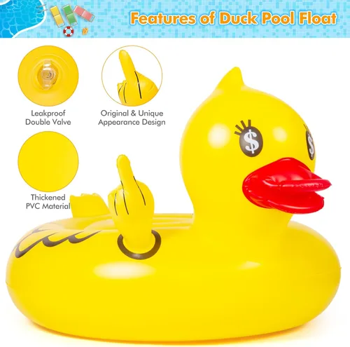Miniatura 4 de Float Joy Divertidos flotadores inflables para piscina de pato para adultos, flotadores de pato de goma mejorados para piscina, lago, flotadores