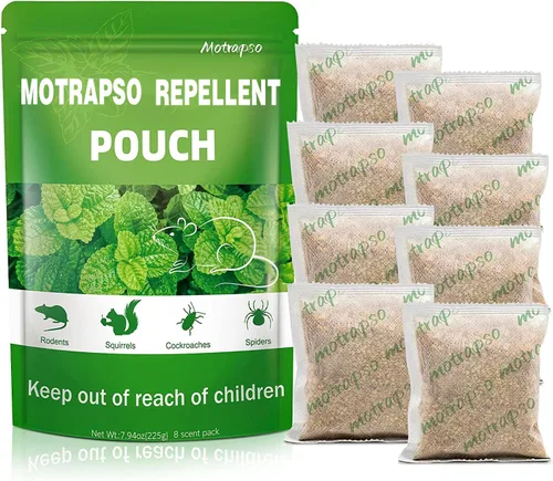 Paquete de 12 bolsas repelentes de ratones, aceite de menta para repeler ratones y ratas, disuasorio de ratones, repelente de ratas, aceites
