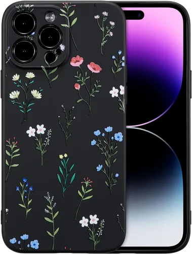 Miniatura 125 de RALEAVO Funda Floral para iPhone 12, Cubierta de Silicona Líquida con Bonito Patrón de Rama de Flores para Niñas y Mujeres, Funda Protectora de Goma