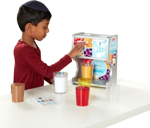 Miniatura 9 de Melissa & Doug - Dispensador de bebidas de madera con tazas, inserciones de jugo, cubitos de hielo (10 unidades)