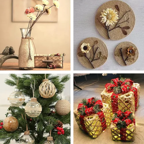 Miniatura 7 de Cambaverd Cuerda de yute natural de 200 pies, 0.118 in, 4 capas, cuerda para plantas trepadoras, jardinería, manualidades, regalos, envoltura