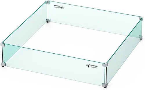 Miniatura 9 de Skyflame Protector de viento de vidrio para hoguera, cuadrado de 18 x 18 x 6 pulgadas, protector de llama de vidrio templado, juego de parabrisas