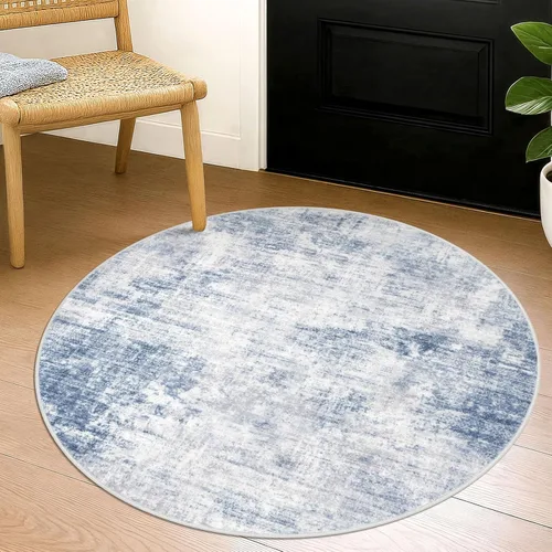 Miniatura 184 de IOHOUZE Alfombra pequeña abstracta de 2 x 3 pies, alfombra de entrada lavable para entrada interior, alfombras con respaldo de goma, alfombra gris