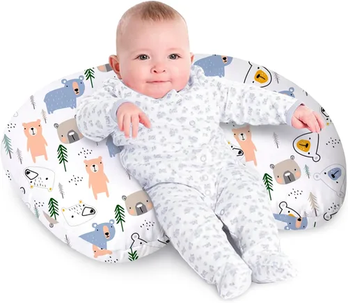 Miniatura 26 de Little Grape Land - Almohada de lactancia mejorada, lactancia materna y biberón durante 0 a 16 meses, funda suave lavable a máquina con relleno