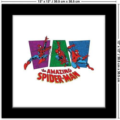 Miniatura 6 de Trends International Gallery Pops Marvel Spider-Man - Foco retro increíble Spider-Man 3 paneles de arte de pared, 12.00 x 12.00 pulgadas, versión