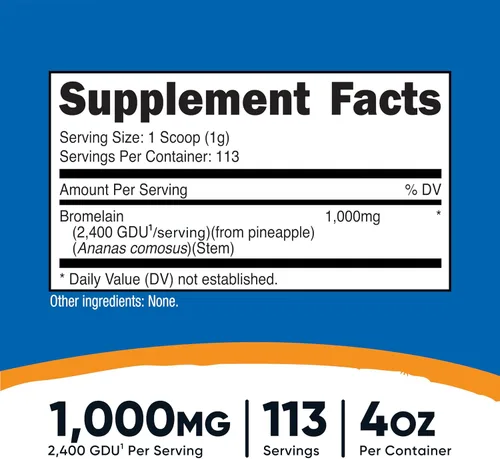 Miniatura 2 de Nutricost Polvo de Bromelaína 4 OZ - Sin OMG, apto para vegetarianos y sin gluten