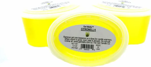 El gel aromático de citronela se derrite para calentadores y quemadores de The Gel Candle Company PEEL, MELT AND DISFRUTAR