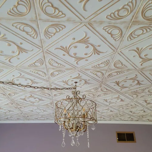 Miniatura 10 de À LA MAISON CEILINGS R02 Diamond Wreath - Azulejo de techo de espuma (21.6 pies cuadrados/caja), paquete de 8, color blanco liso