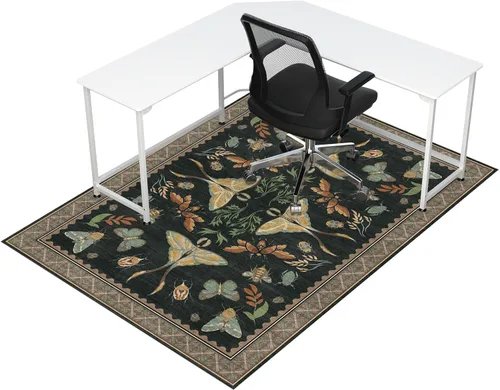 Miniatura 15 de Tapete para silla de oficina para suelo de madera dura y azulejos, 36 x 48 pulgadas, tapete resistente para silla de escritorio para suelos duros