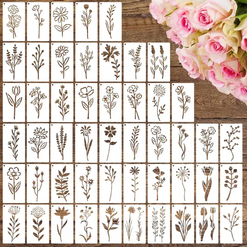Miniatura 13 de 50 plantillas de pintura de mandala, plantillas reutilizables de mandala para pintar sobre rocas de madera, tela, tela, vidrio, cerámica, 4 x 4