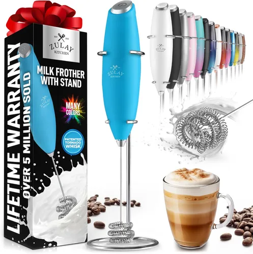 Miniatura 96 de Zulay Kitchen - Batidor eléctrico de mano para café, lattes, capuchinos, matcha y chocolate caliente, mezclador portátil para bebidas, accesorio