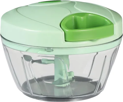Cambom - Picador manual de alimentos, cortador de verduras, picador con cordón para cebollas, frutas y nueces, material seguro para alimentos sin