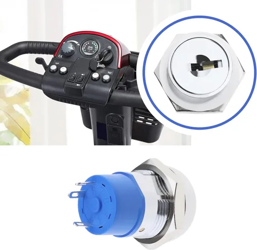 Miniatura 4 de Interruptor de arranque de encendido con 2 teclas, 3 posiciones, encendido y apagado, interruptor de encendido Controles para movilidad, scooter
