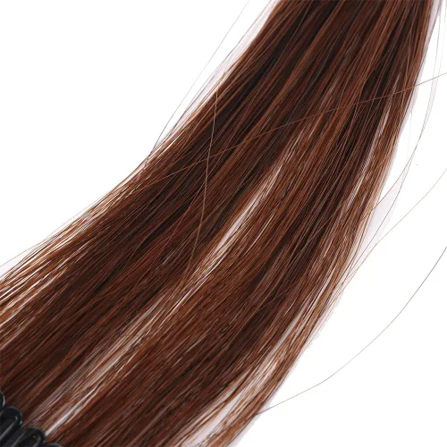 Miniatura 8 de Vctitil Flequillo de pelo falso para mujer, fleco lateral natural, fleco lateral largo, ondulado, rizado, clip en fleco lateral frontal (negro)